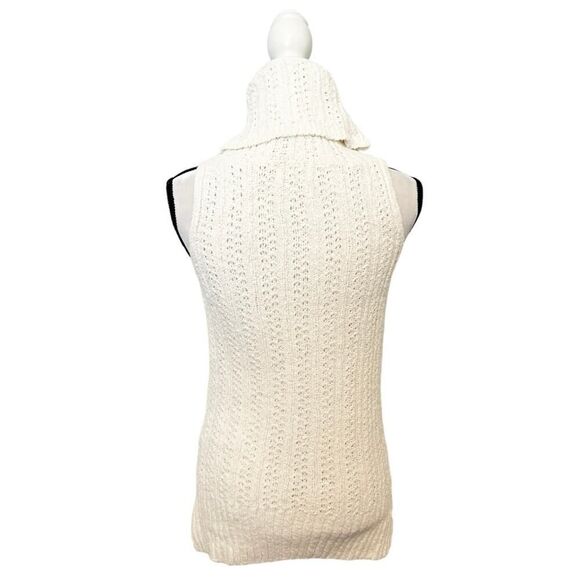 Hollister California Cream Sleeveless Turtleneck Knit Tunic Sweater Size S - Picture 2 of 5